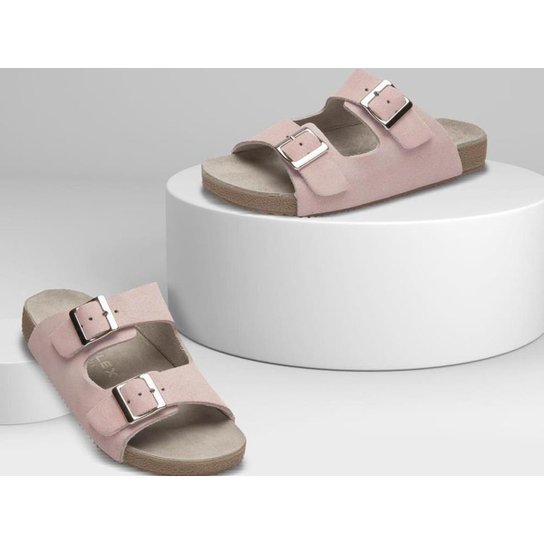 Sandália Casual Feminina Couro Confortável Macia Dia a Dia - Rosa Menor preço em Sandália Casual Feminina Couro Confortável Macia Dia a Dia - Rosa