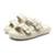 Sandália Chinelo Slide Conforto Feminina Duas Tiras com Fivela - Off White