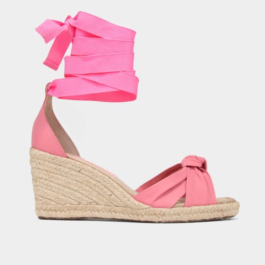 Sandália Couro Anabela Santa Lolla Espadrilhe Soft Porcelana Feminina - Rosa Menor preço em Sandália Couro Anabela Santa Lolla Espadrilhe Soft Porcelana Feminina - Rosa
