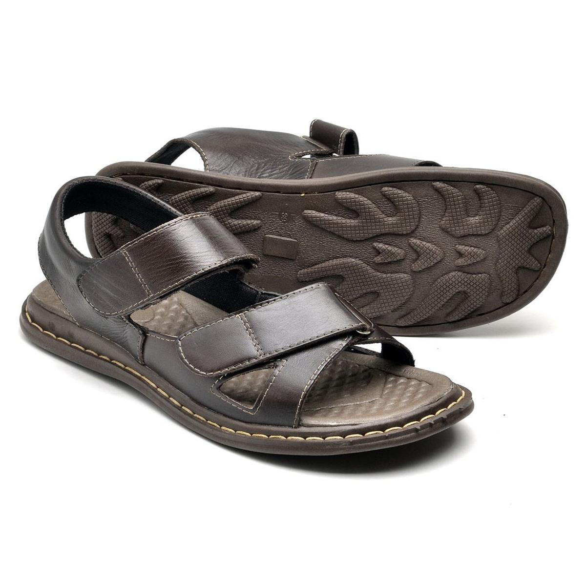 sandalia couro masculina