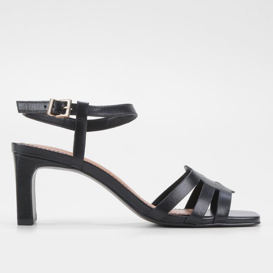 Sandália Couro Loucos & Santos Salto Bloco Feminina - Preto Menor preço em Sandália Couro Loucos & Santos Salto Bloco Feminina - Preto