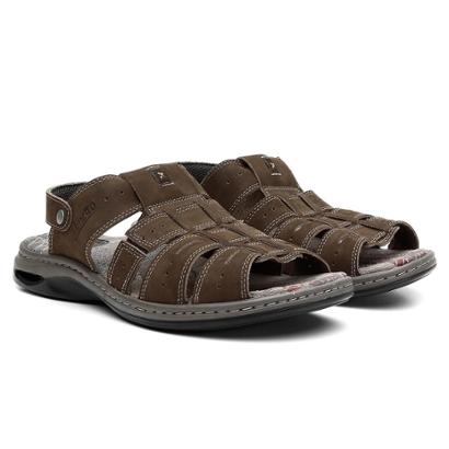sandalias de couro masculina netshoes
