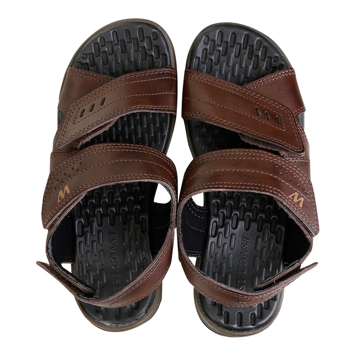 sandalias de couro masculina netshoes