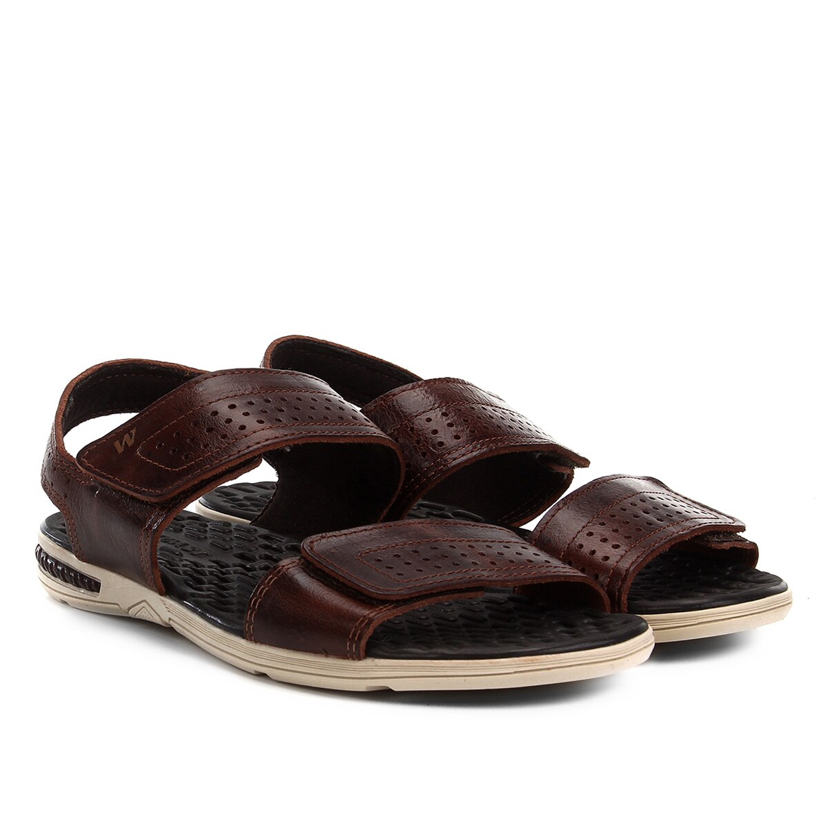 sandalias de couro masculina netshoes
