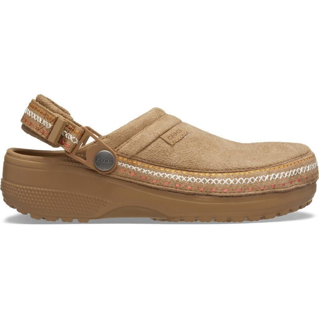 Sandália Crocs Classic Crafted Vegan Suede Stitch Sepia