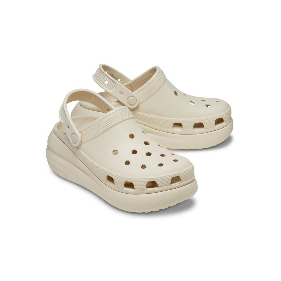 Sandália Crocs Classic Crush Platform Clog Bone Bege Netshoes