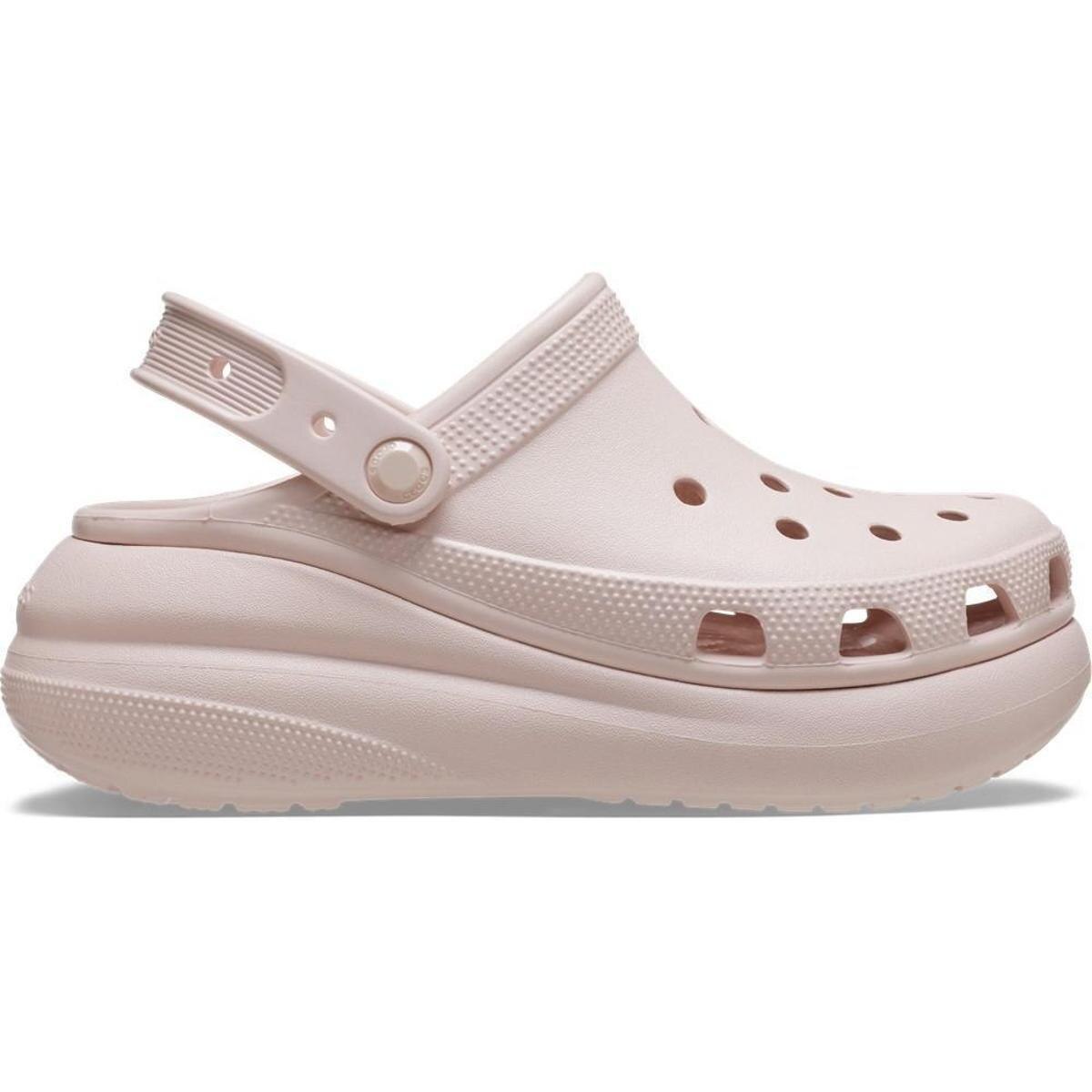 Sandália crocs classic crush platform clog quartz - Bege | Netshoes