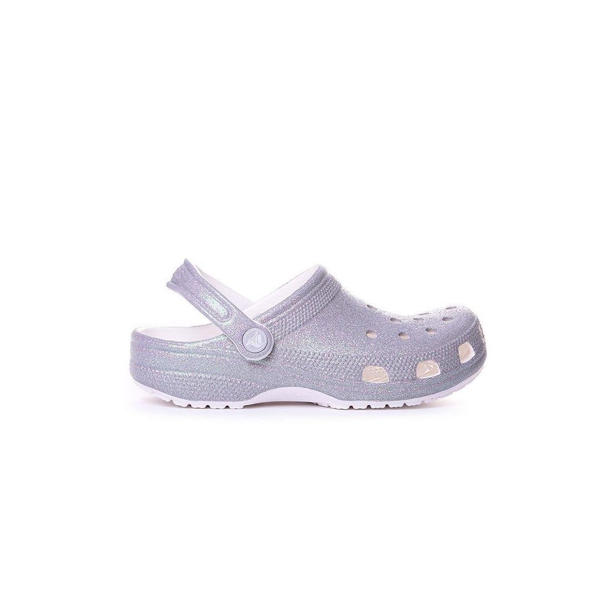 Sandália Crocs Classic Glitter Branco Menor preço em Sandália Crocs Classic Glitter Branco