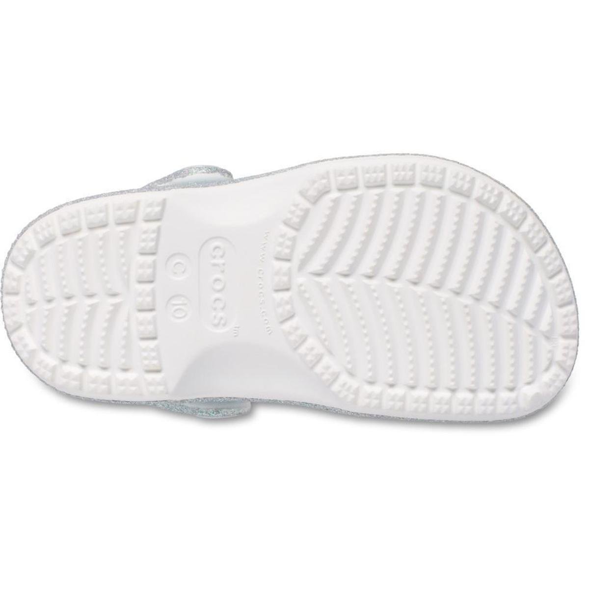 Sandália Crocs Classic Iridescent Glitter Clog K White Branco