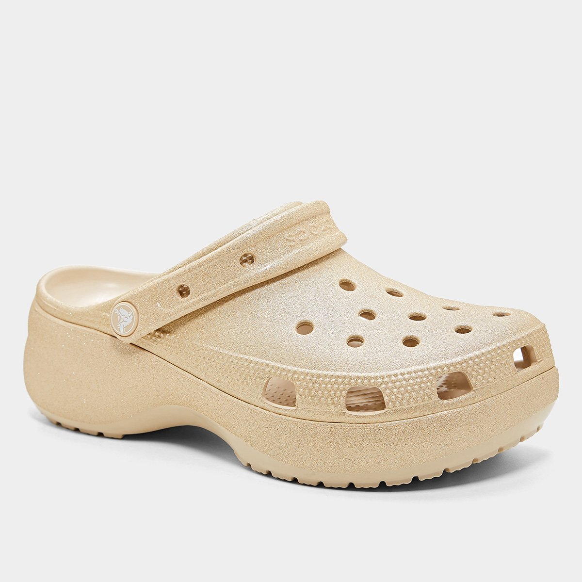 Sandália Crocs Classic Plataform Glitter Clogw Feminina - 1