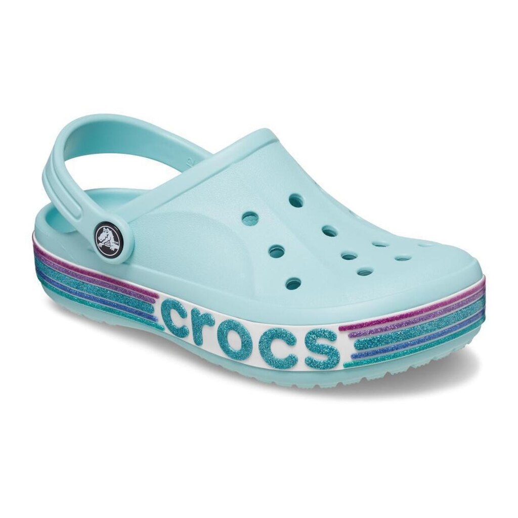 Sandália crocs classic rainbow glitter clog t pure water