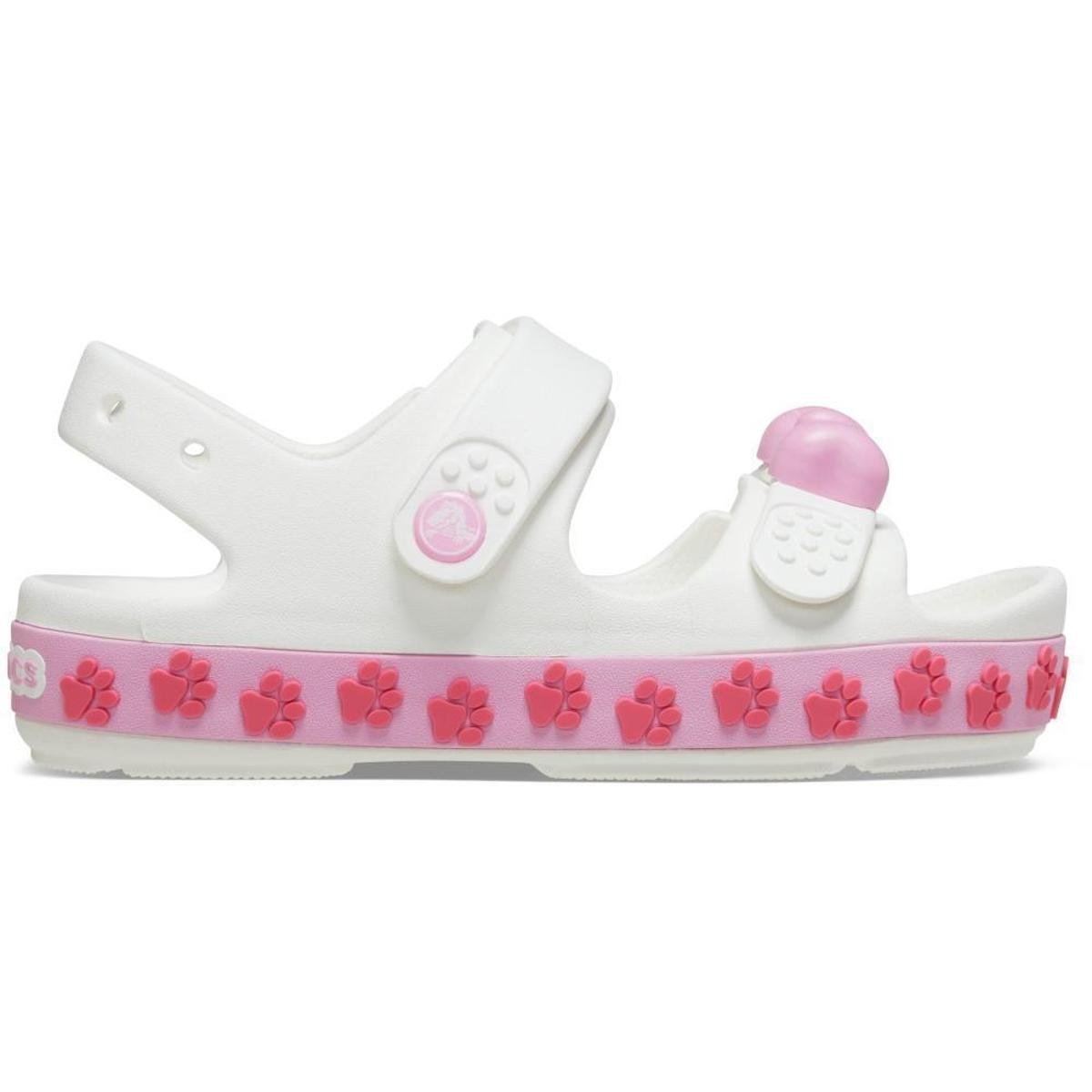 Sandália Crocs Crocband Cruiser Pet T White/Pink Tweed Menor preço em Sandália Crocs Crocband Cruiser Pet T White/Pink Tweed