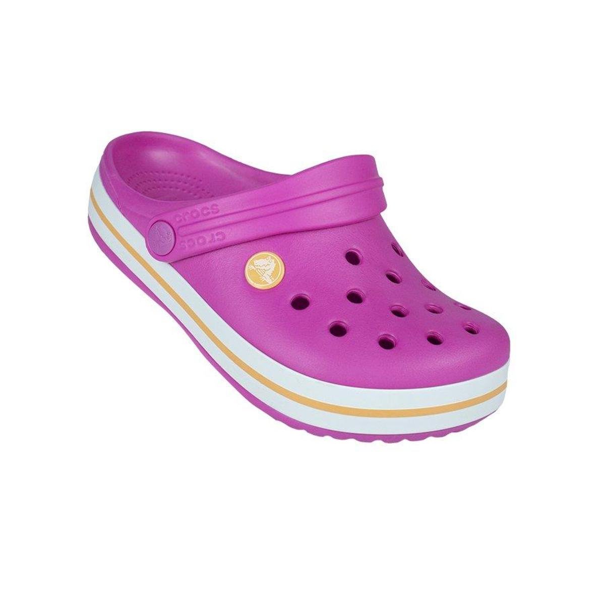 crocs rosa e branco