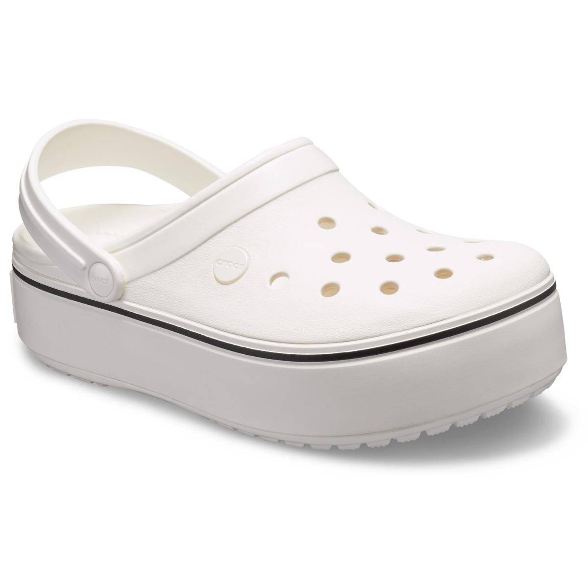 platform white crocs