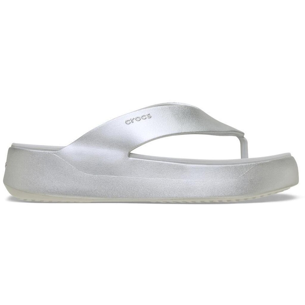 Sandália Crocs Getaway Metallic Platform Flip Champagne Metallic