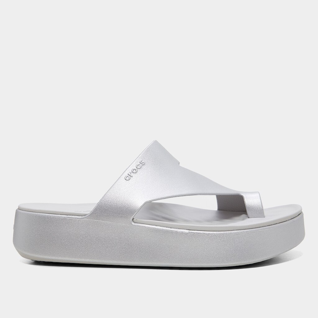 Sandália Crocs Getaway Metallic Platform Toe Loop Feminina