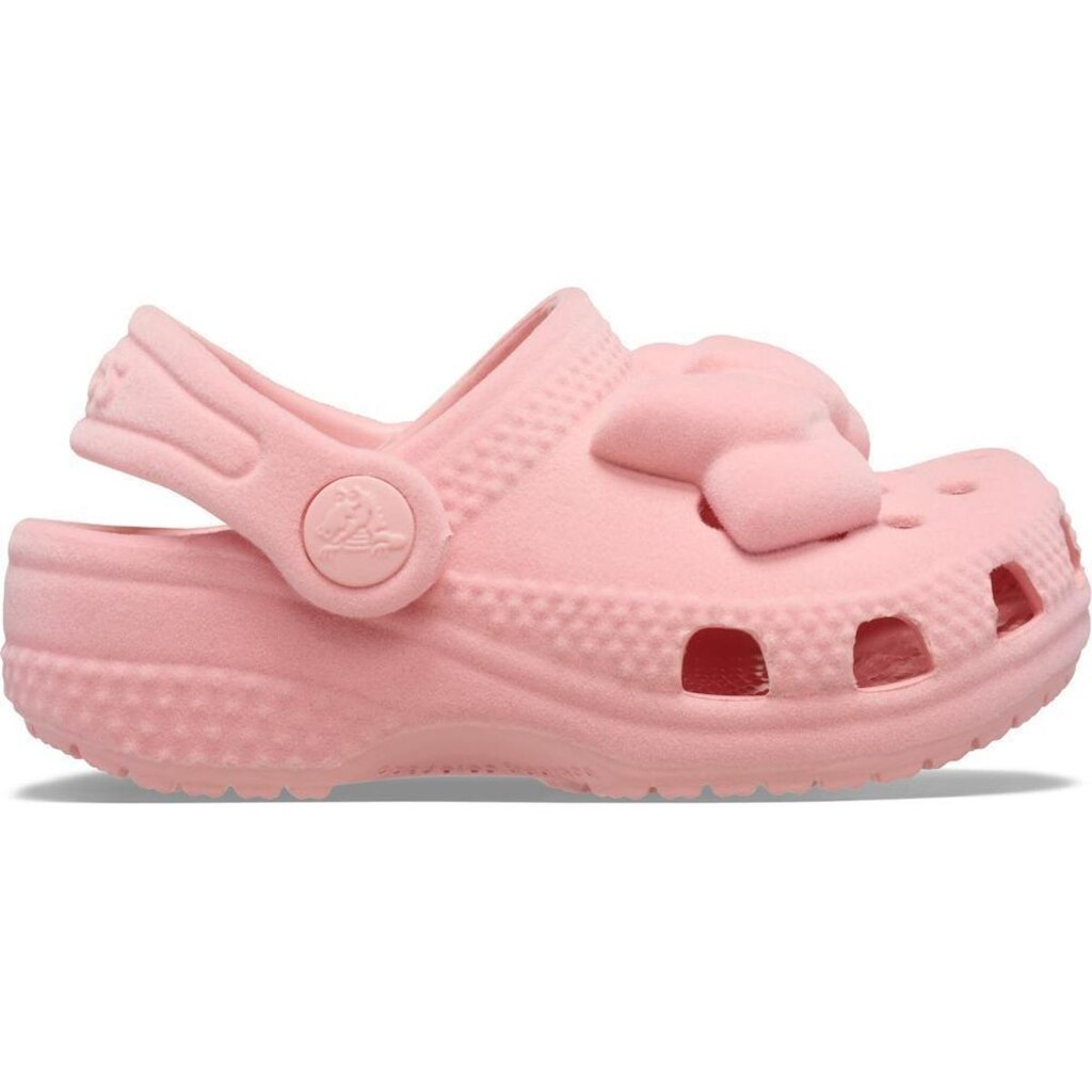 Sandália Crocs Littles Velvet Bow Powder Pink