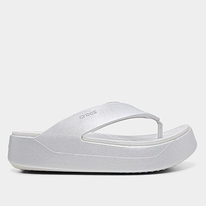 Sandália Crocs Metallic Plataform Flip Feminina - Feminino