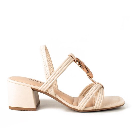 Sandália Dakota de Salto Bloco Y6832 - Bege Menor preço em Sandália Dakota de Salto Bloco Y6832 - Bege