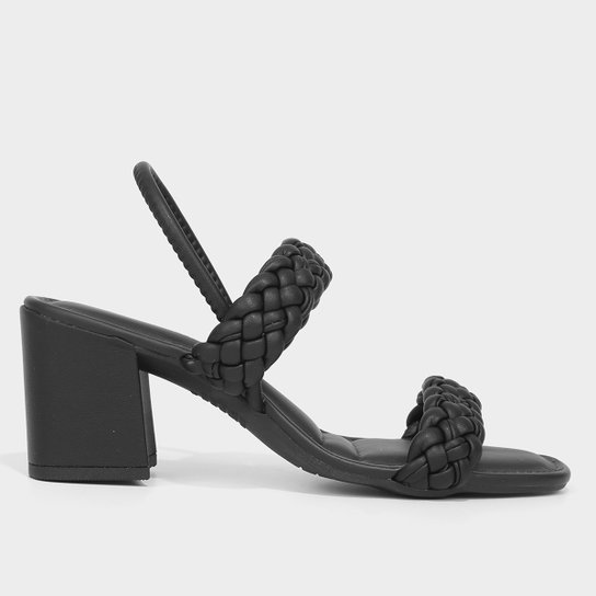 Sandália Dakota Trançada Salto Médio Feminina - Preto Menor preço em Sandália Dakota Trançada Salto Médio Feminina - Preto