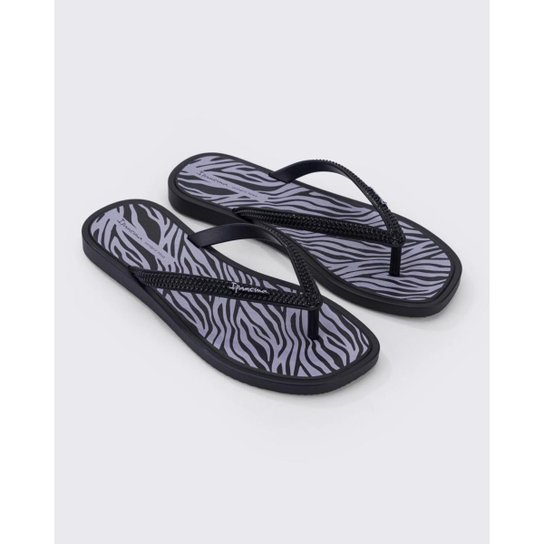 Sandália de Dedo Ipanema Solar Print - Preto+Cinza Menor preço em Sandália de Dedo Ipanema Solar Print - Preto+Cinza