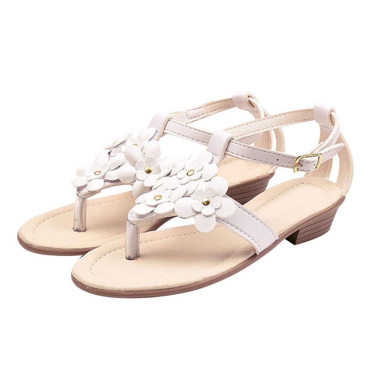 Sandália de Salto Infantil Menina Tiras Flores Branca Menor preço em Sandália de Salto Infantil Menina Tiras Flores Branca