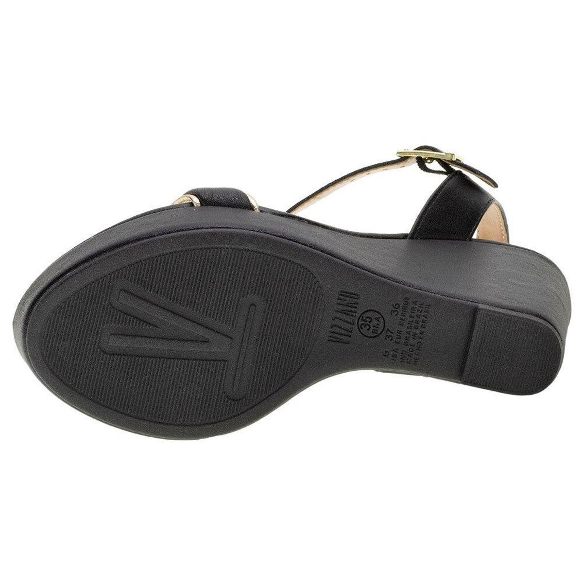 Sandália Feminina Anabela Vizzano 62833096 Preto Netshoes