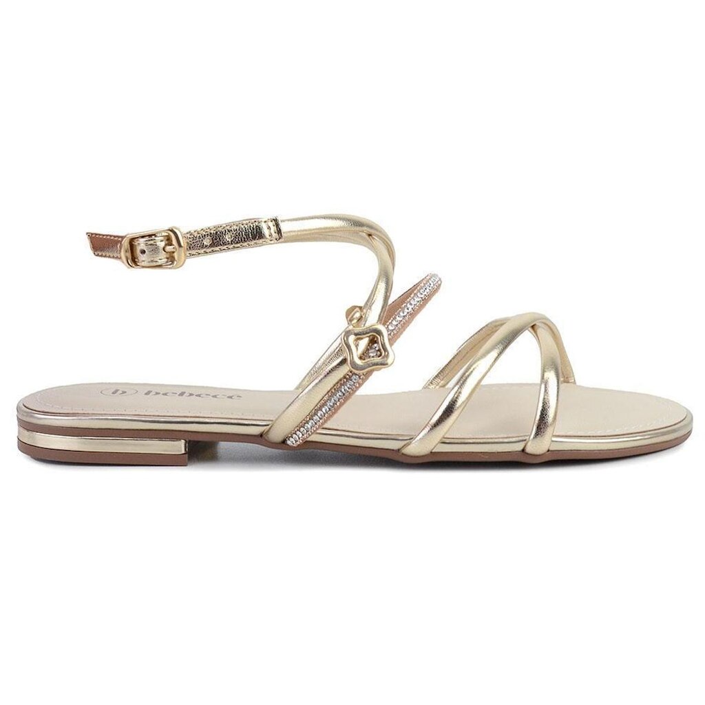 Sandália Feminina Bebecê Light Peach Dourada - T1028