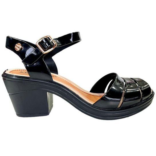 Sandalia Feminina Plataforma Salto baixo Miss Miss Conforto - Preto Menor preço em Sandalia Feminina Plataforma Salto baixo Miss Miss Conforto - Preto