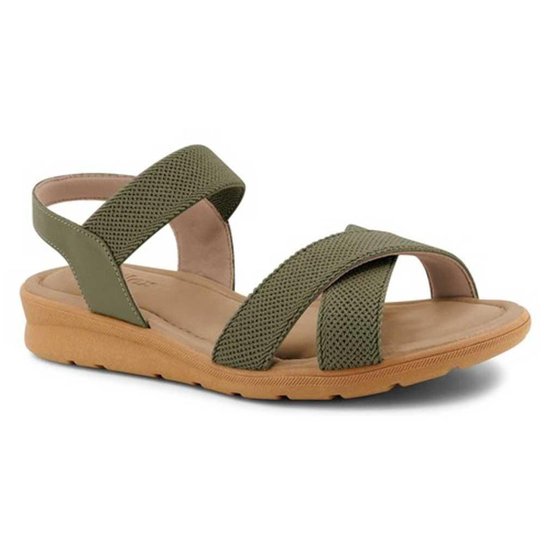 Sandália Feminina Plataforma Verde Militar Usaflex AC2309 - Verde Menor preço em Sandália Feminina Plataforma Verde Militar Usaflex AC2309 - Verde