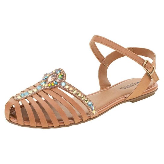 Sandália Feminina Rasteira Mississipi - Q4581 - Caramelo Menor preço em Sandália Feminina Rasteira Mississipi - Q4581 - Caramelo