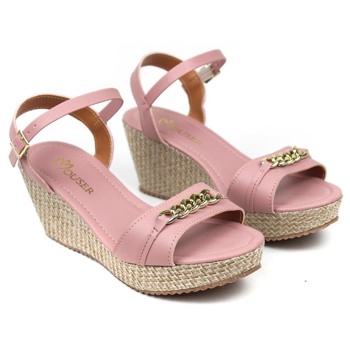 Sandália Vizzano Rosa com Salto Anabela - Multimarcas