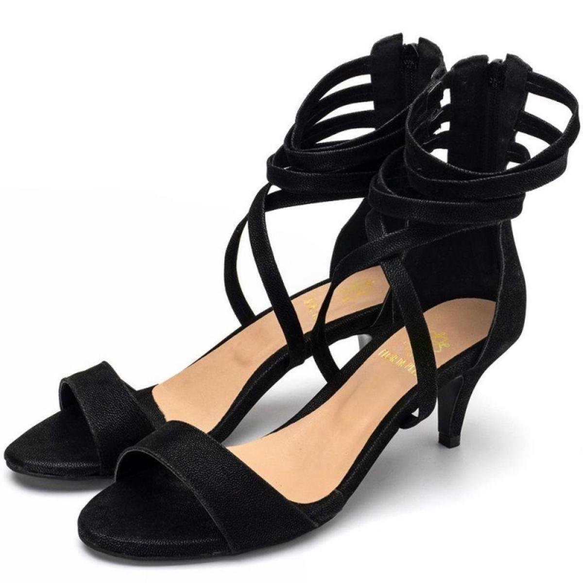 Sandália Feminina Salto Baixo Gladiadora Conforto - Preto | Netshoes