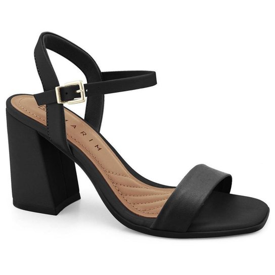 Sandália Feminina Salto Bloco Preto Ramarim 2241201-0009 - Preto Menor preço em Sandália Feminina Salto Bloco Preto Ramarim 2241201-0009 - Preto