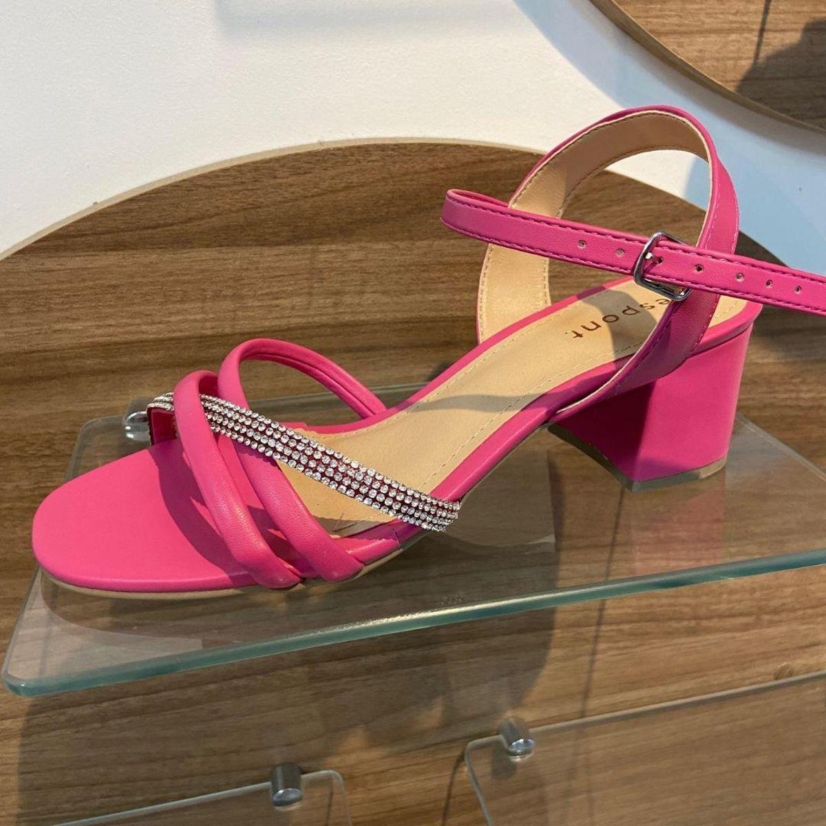 Sandália Feminina Salto Bloco - Rosa | Netshoes