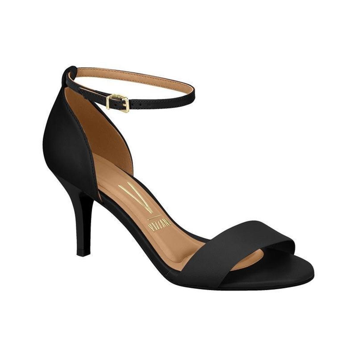 Sandália Feminina Salto Fino Vizzano 6276416 - Preto | Netshoes