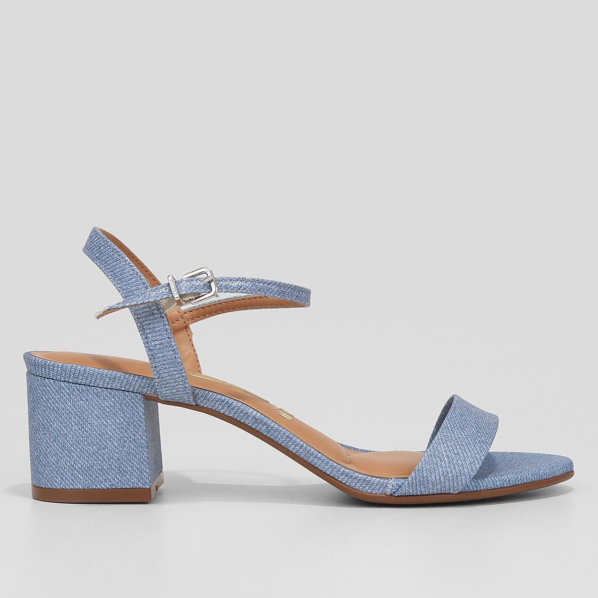 Sandália Feminina Vizzano Salto Bloco Jeans Menor preço em Sandália Feminina Vizzano Salto Bloco Jeans