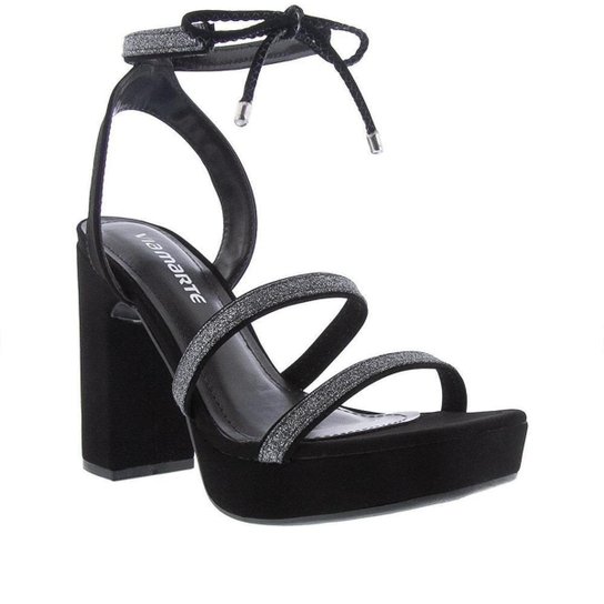 Sandália Feminino Adulto Salto Meia Pata Via Marte - Preto Menor preço em Sandália Feminino Adulto Salto Meia Pata Via Marte - Preto