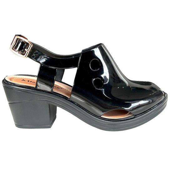 Sandalia Feminino ankle boot Miss Miss Salto Baixo Conforto - Preto Menor preço em Sandalia Feminino ankle boot Miss Miss Salto Baixo Conforto - Preto