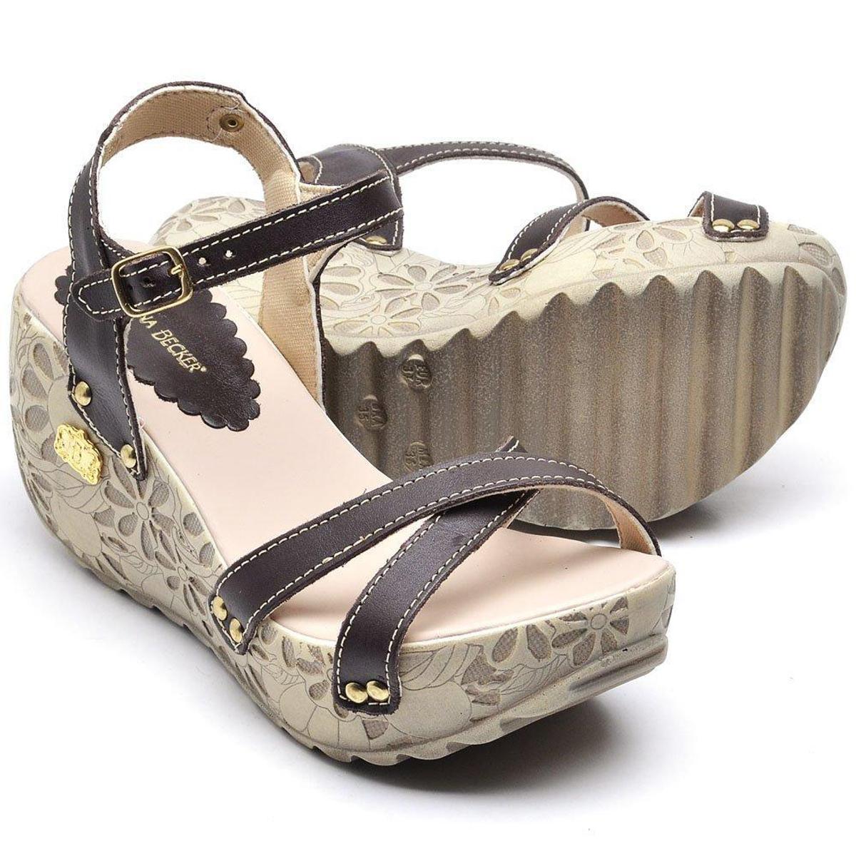 Sandalia Gh Calcados Anabela Plataforma Feminina - Preto | Netshoes