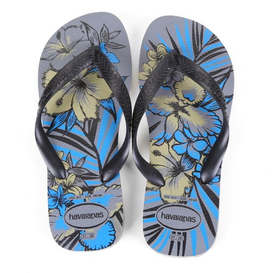 Sandália Havaianas Aloha Masculina - Cinza+Prata Menor preço em Sandália Havaianas Aloha Masculina - Cinza+Prata