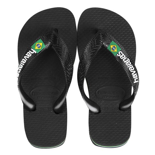 Sandália Havaianas Brasil Logo - Preto Menor preço em Sandália Havaianas Brasil Logo - Preto