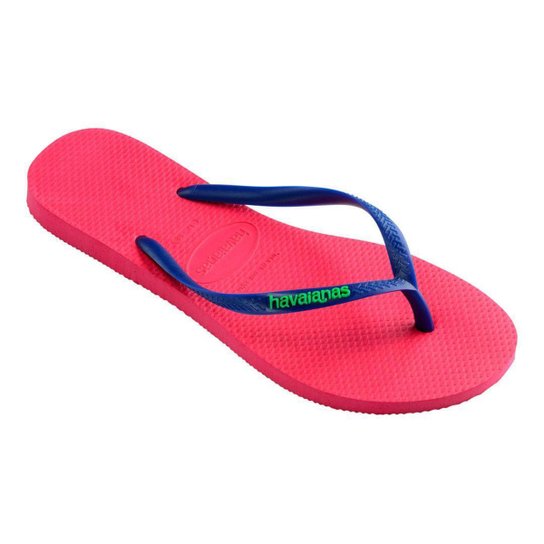 Sandália Havaianas Slim Logo Pop-Up Feminina - Pink+Branco Menor preço em Sandália Havaianas Slim Logo Pop-Up Feminina - Pink+Branco