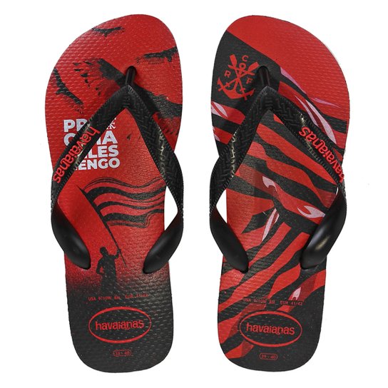 Sandália Havaianas Top Times Flamengo Masculina - Preto Menor preço em Sandália Havaianas Top Times Flamengo Masculina - Preto