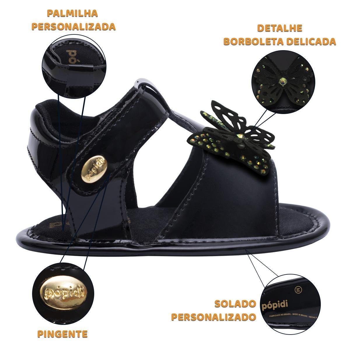 Sandalia Infantil Bebe Feminina Nº 13 Ao 18 Borboleta