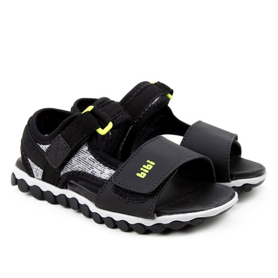 Sandália Infantil Bibi Summer Roller Sport Masculina - Preto+Cinza Menor preço em Sandália Infantil Bibi Summer Roller Sport Masculina - Preto+Cinza