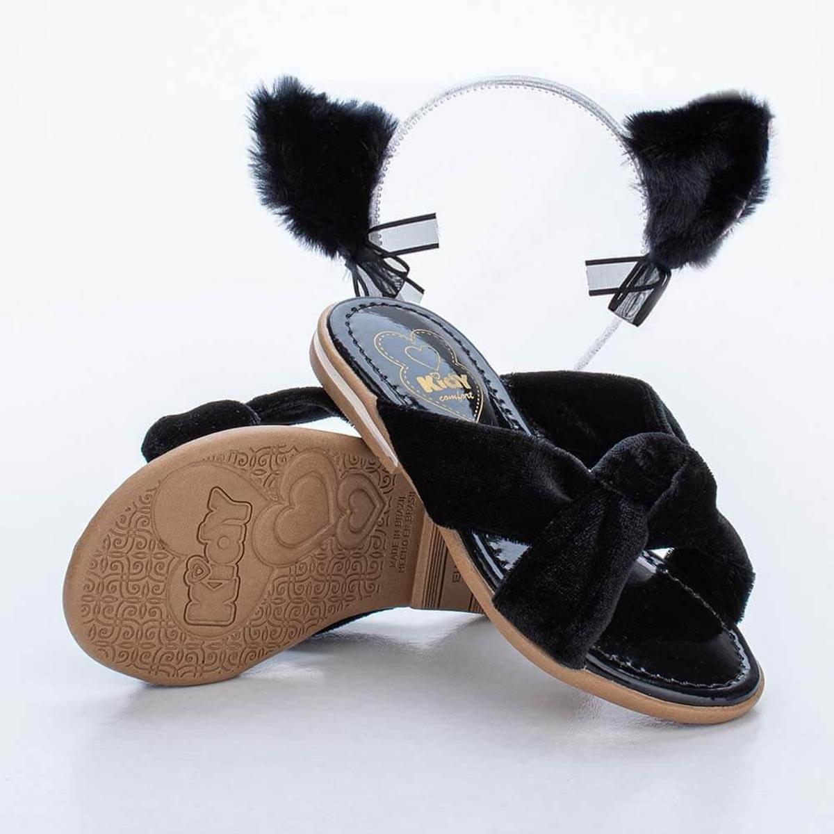 Sandália Infantil Comfy para Meninas Primeiros Pa - Preto | Netshoes