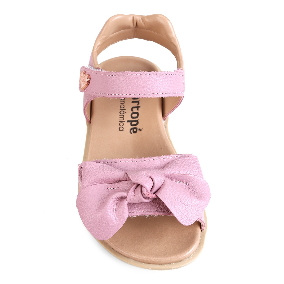 Sandália Infantil Couro Ortopé Laço Feminina - Rosa Claro | Netshoes
