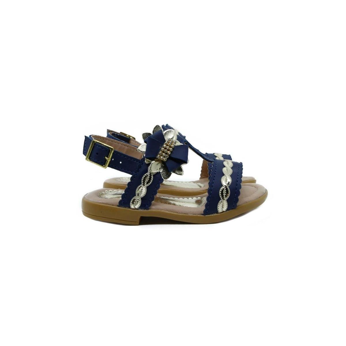 Sandalia Infantil Feminina Moda Menina Com Laço L - Azul Escuro | Netshoes