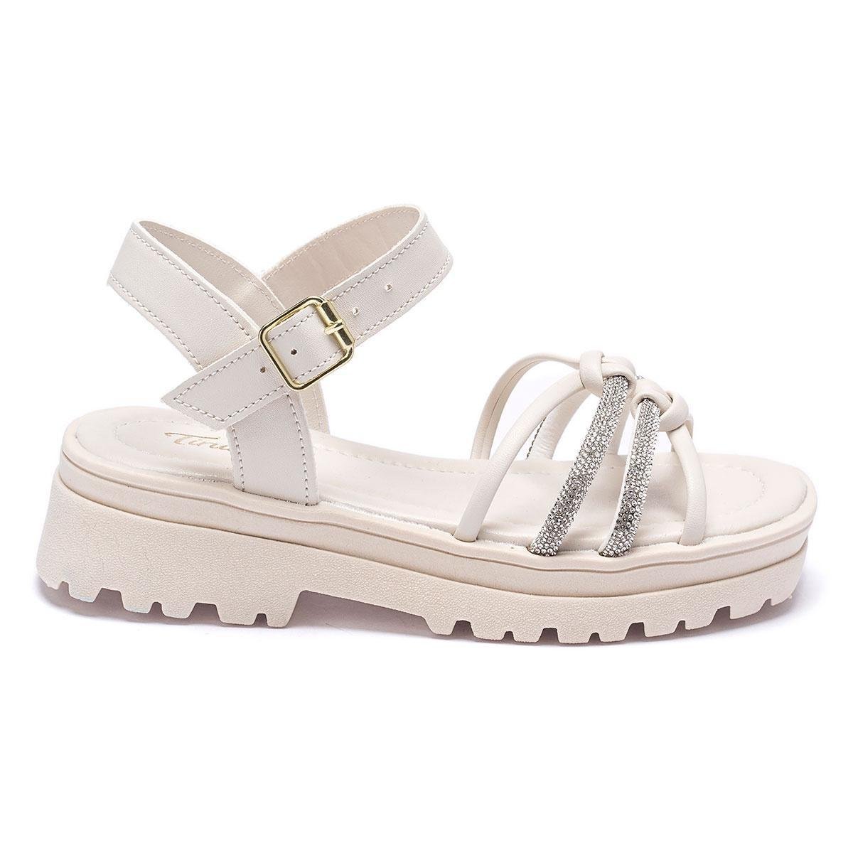 Sandália Infantil Feminina Tininha Nó com Strass 42-023 Menor preço em Sandália Infantil Feminina Tininha Nó com Strass 42-023